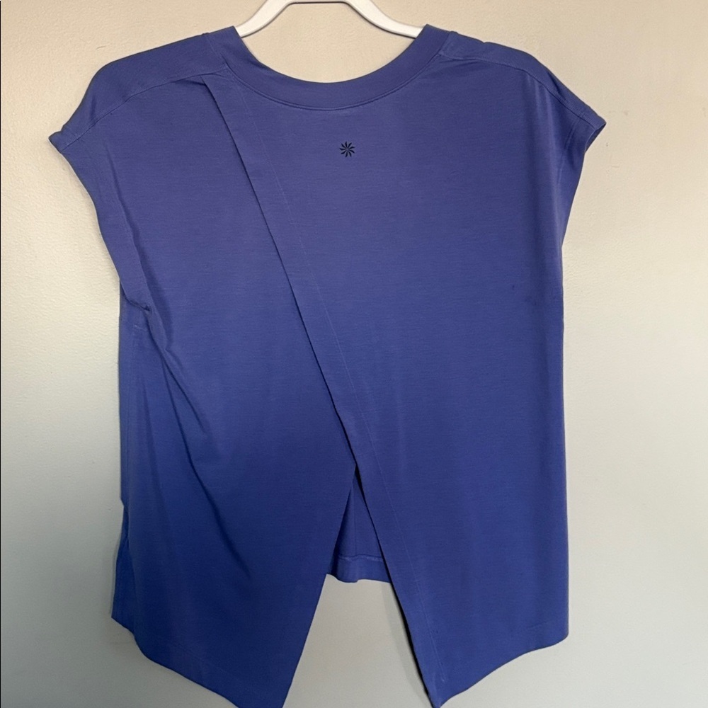 Athleta Purple V-Neck Open Back Athletic Top Size S - Picture 3 of 6
